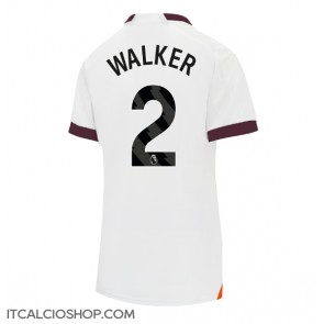 Manchester City Kyle Walker #2 Seconda Maglia Femmina 2023-24 Manica Corta